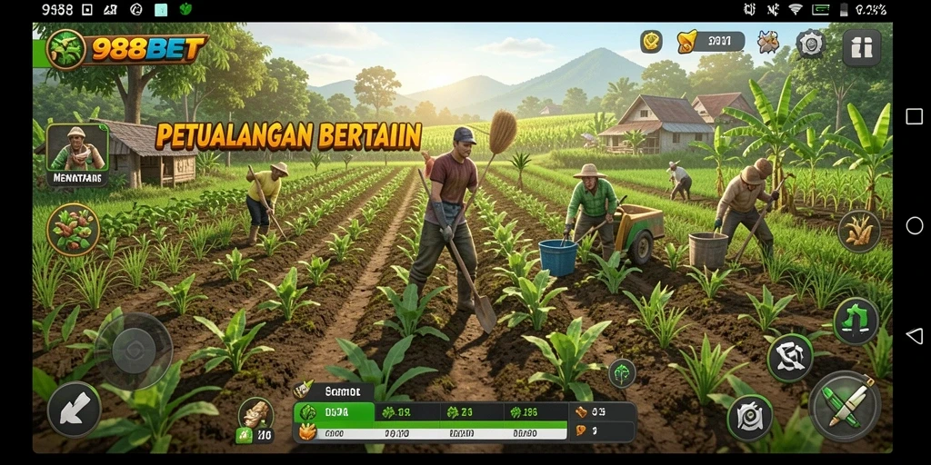 Gameplay Farming seru di 988BET dengan grafis menawan.