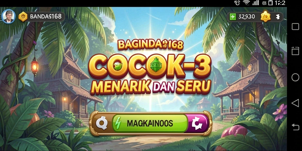 Screenshot gameplay BAGINDA168 menampilkan pengalaman match-3 yang seru.