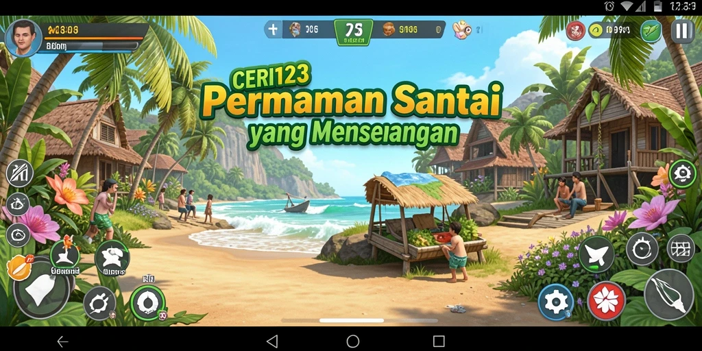 Screenshot utama CERI123 menampilkan gameplay yang ceria dan menyenangkan.