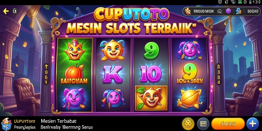 Screenshot gameplay CUPUTOTO menampilkan mesin slot yang menakjubkan.
