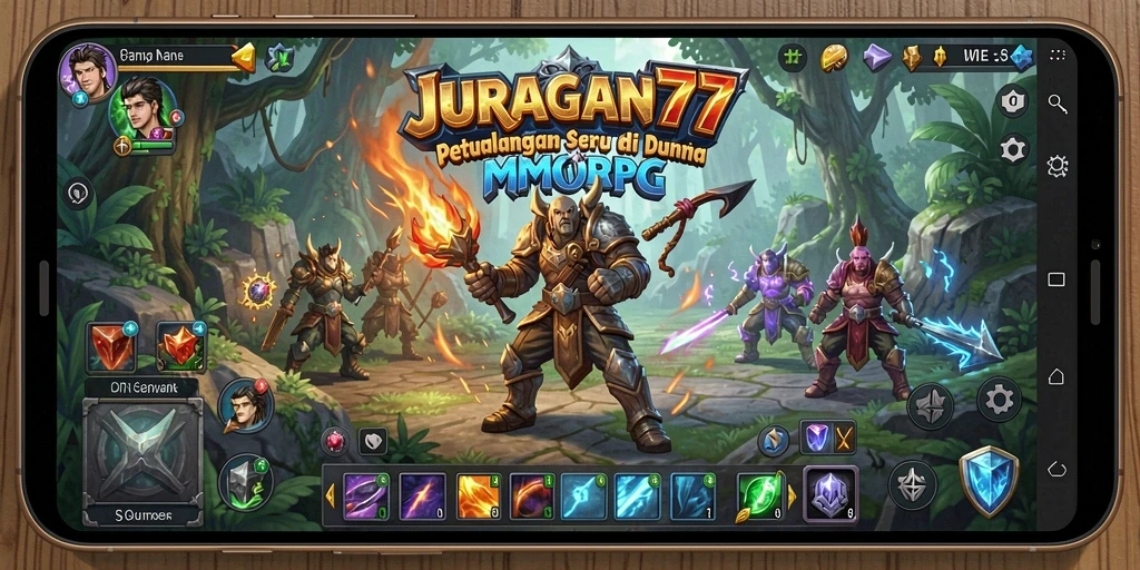 Tampilan seru gameplay JURAGAN77 dalam dunia MMORPG.