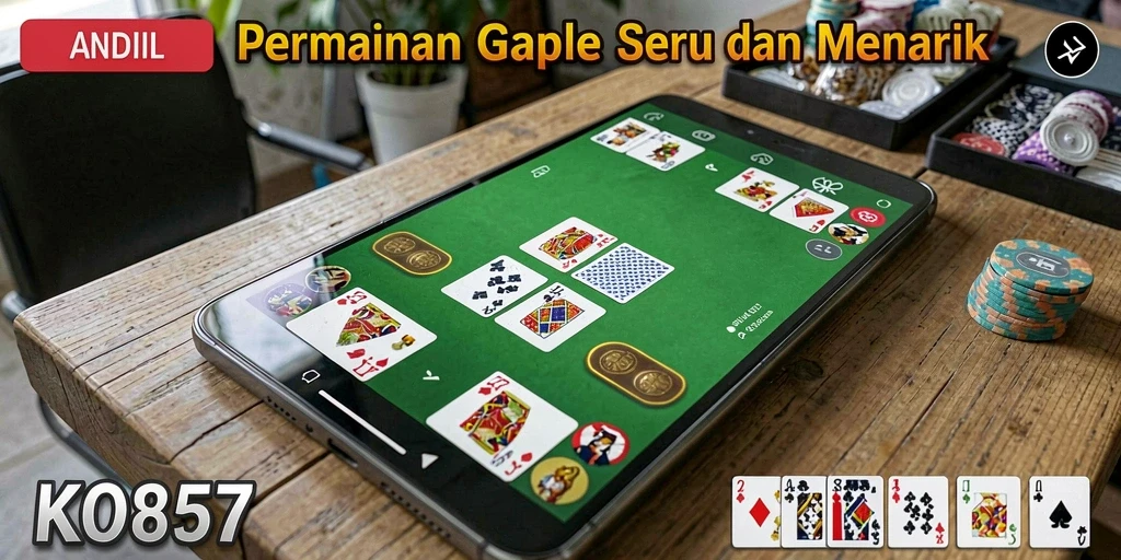 Screenshot gameplay KO857 yang menunjukkan keseruan bermain Gaple.