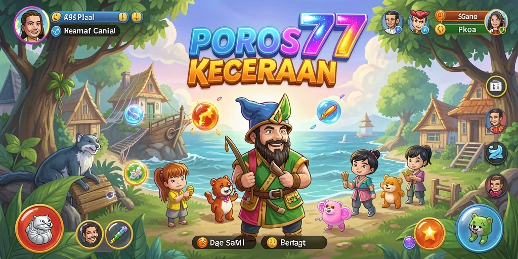Tangkapan layar POROS77 menampilkan gameplay yang santai dan interaktif.