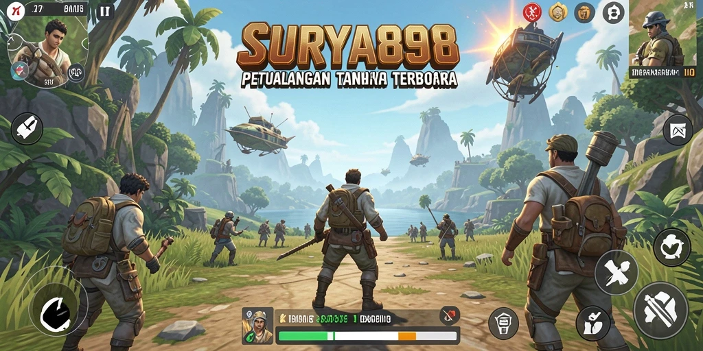 Screenshot gameplay SURYA898 menunjukkan petualangan mendebarkan di dunia terbuka.